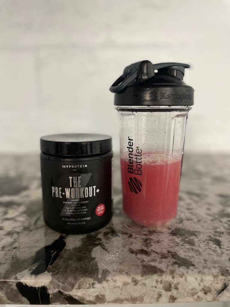 An image of MyProtein THE Pre-Workout in a shaker