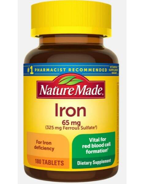 nature made iron 65mg tablets