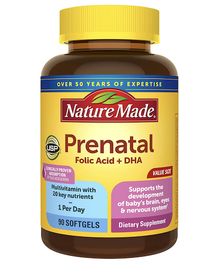 An image of Nature Made Prenatal with Folic Acid and DHA