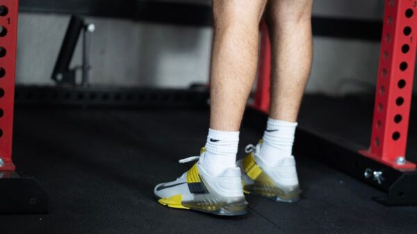 Man wearing Nike Savaleos weightlifting shoes
