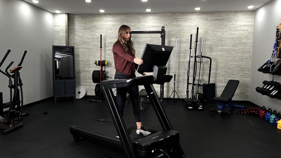 An image of a woman walking on the NordicTrack 1750, one of the best high-end treadmills
