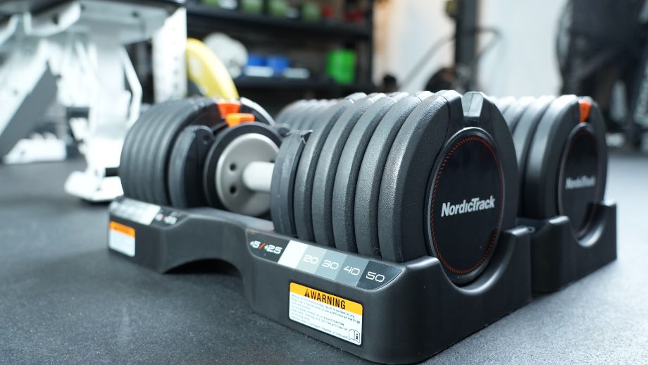 This adjustable NordicTrack weight set is compatible with Alexa