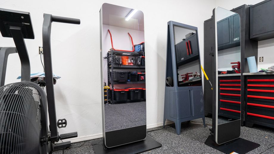 The NordicTrack Vault next to the Proform Vue and Tempo Studio-best workout mirrors