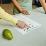 Nutritionist going over document with client