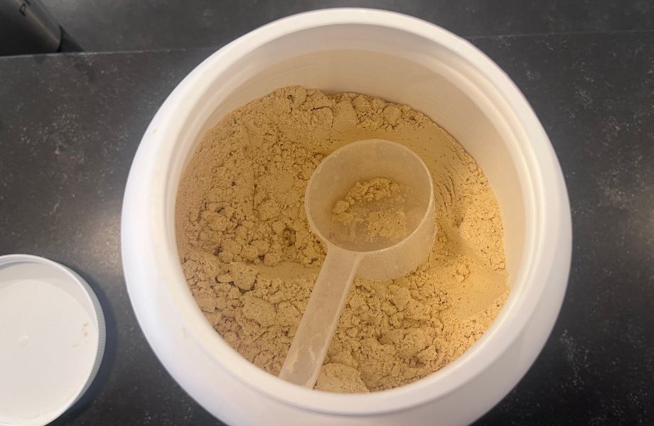 Inside view of a tub of Organifi Complete Protein