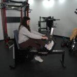 Our tester stepping into a Concept 2 Strength ERG
