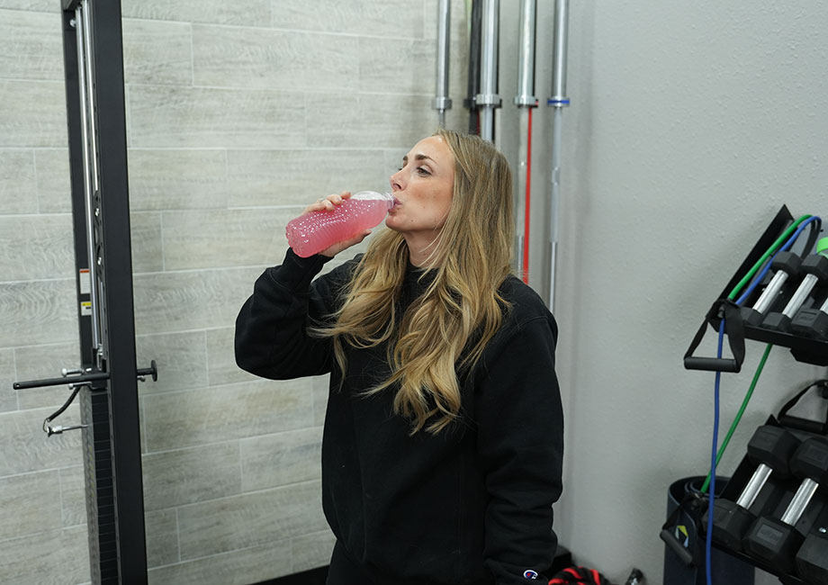 Our tester drinking Transparent Labs Hydrate.