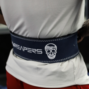 Back of person wearing Gymreapers lever belt.