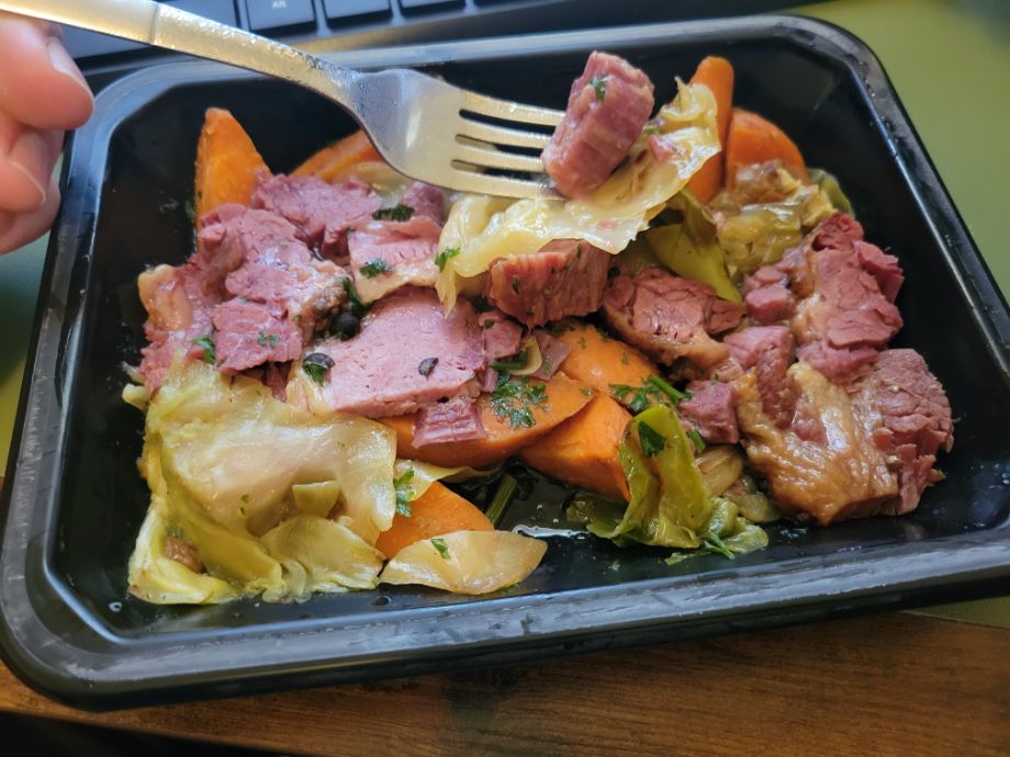 Corned beef and cabbage from Pete's Real Food