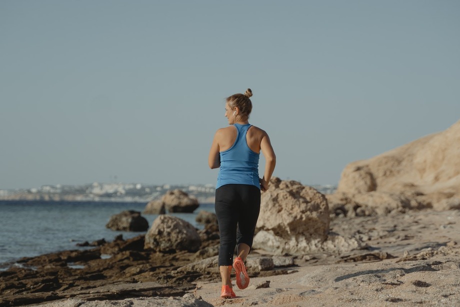 running on the beach