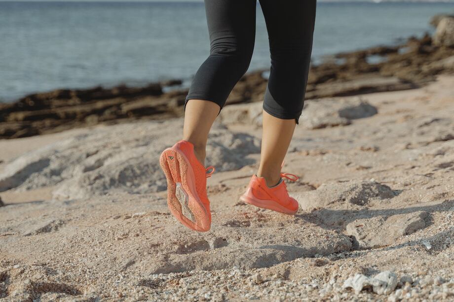 running on the beach