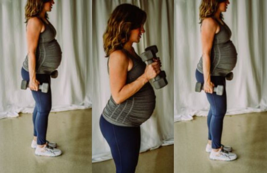 pregnant woman holding weights cover image