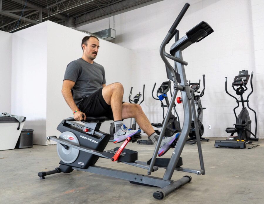 coop sing the ProForm Hybrid Trainer XT as a recumbent bike