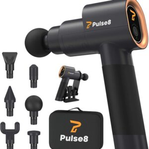 Pulse8 Massage Gun with attachments and carrying case
