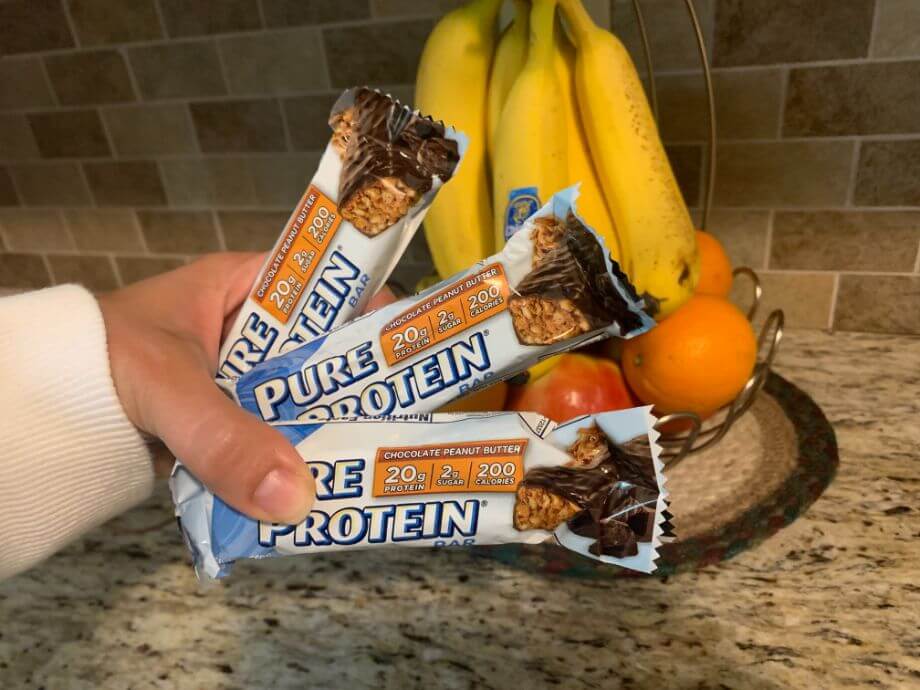 Pure Protein Bars In Front Of Nanners