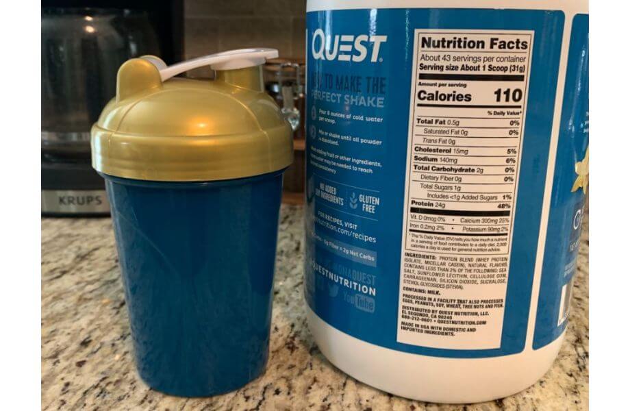 quest protein powder label