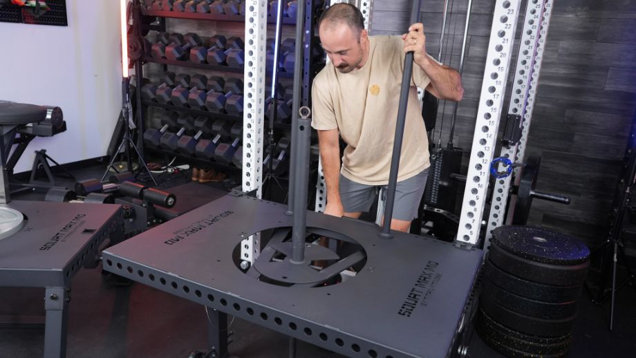 Adjusting the rack-mounted Titan SquatMax-MD