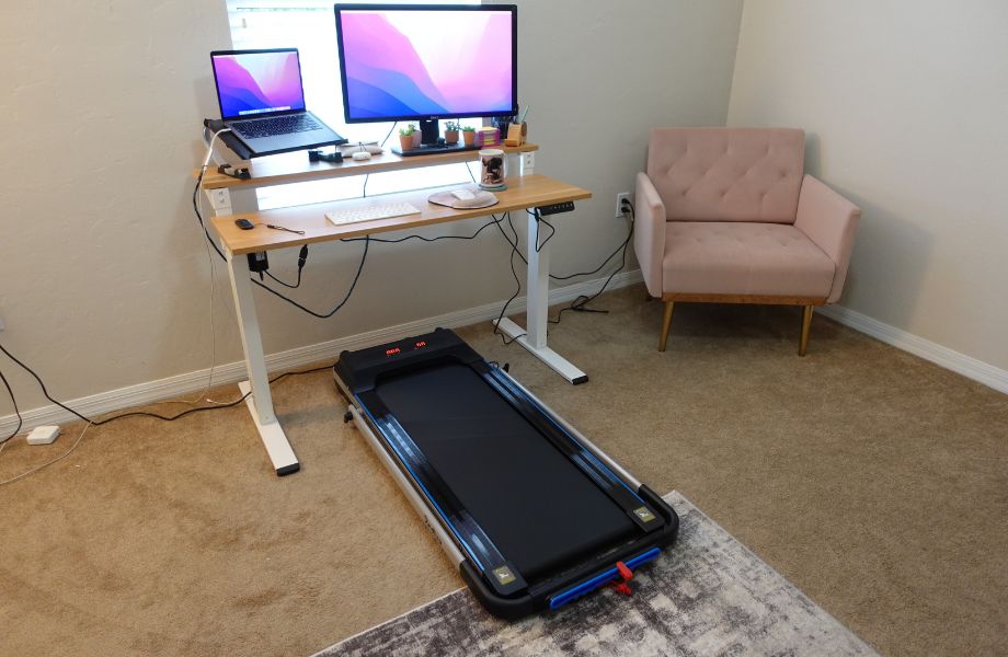 REDLIRO treadmill in office under a desk