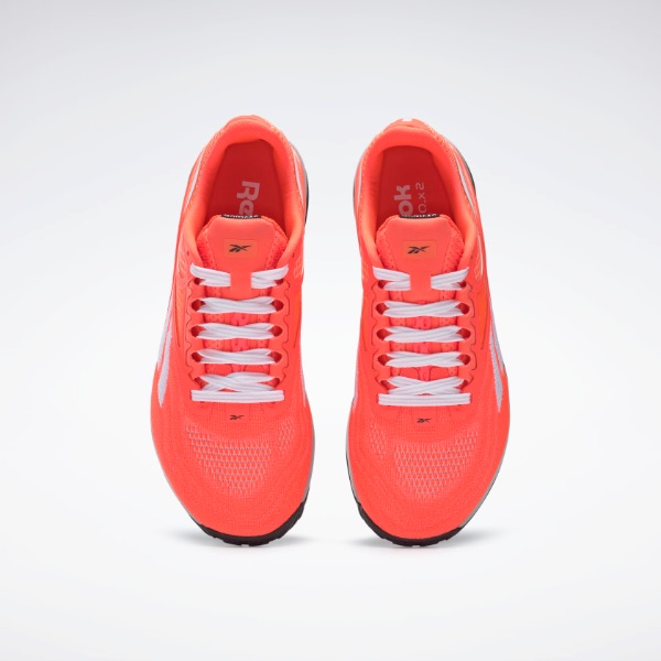 Reebok Nano X2 Women's Training Shoe in Orange Flare view from the top