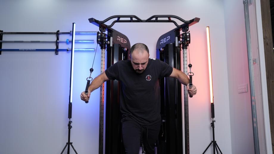 Chest fly on REP Arcadia functional trainer