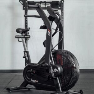 A close-up view of the REP Air Bike from the side