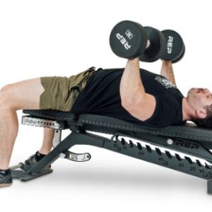 Man benching on the REP Blackwing adjustable bench