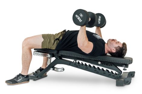 Man benching on the REP Blackwing adjustable bench