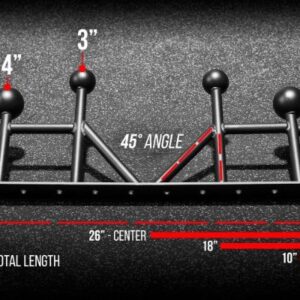 REP Fitness Globe Pull Up Bar with measurements.