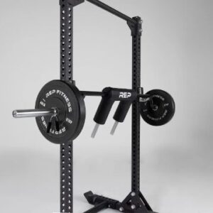 The REP Fitness Safety Squat Bar in a rack