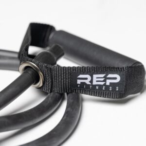 Up close of the handle on the REP fitness tube resistance bands