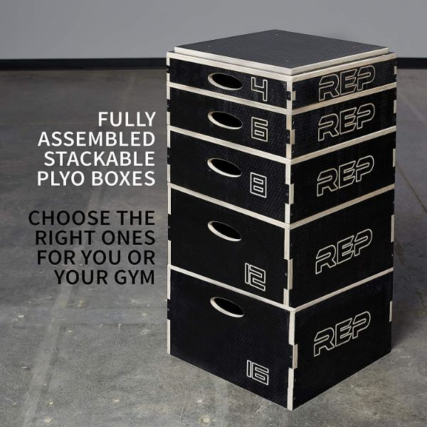 REP Stackable Wood Plyo Boxes
