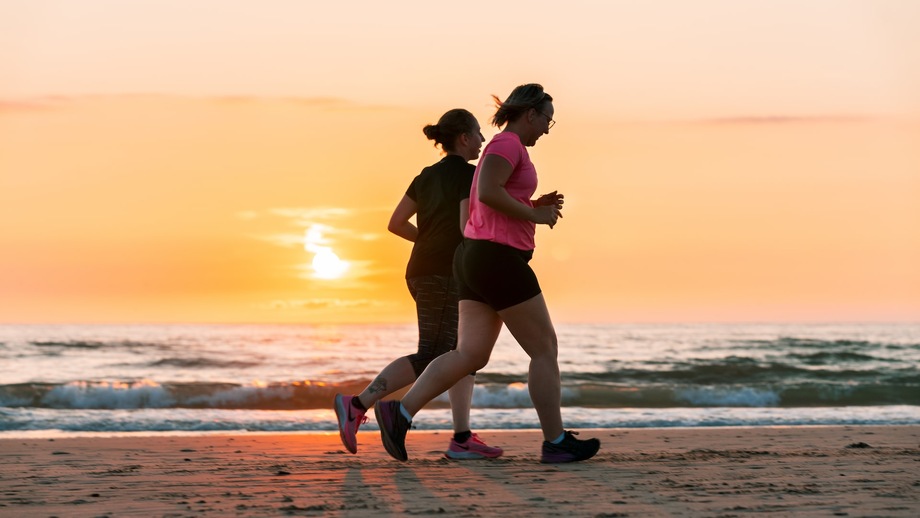 running on the beach