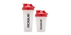 rogue fitness blender bottle clear with red cap