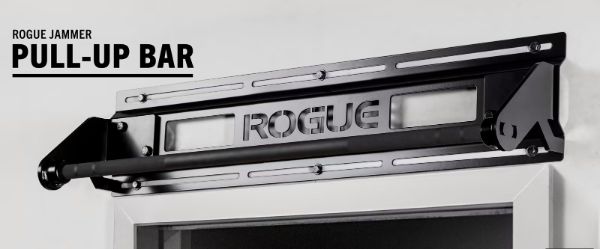 Rogue Jammer Pull Up Bar mounted over door.