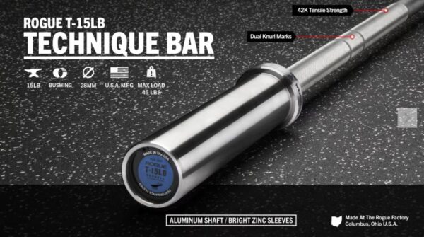 Rogue T-15 lb technique bar