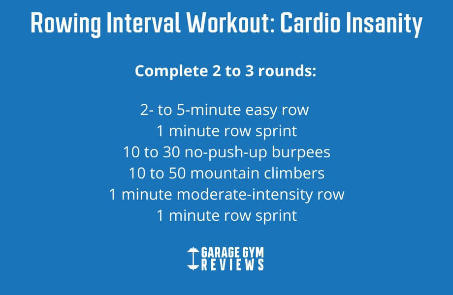 rowing interval workouts cardio blast