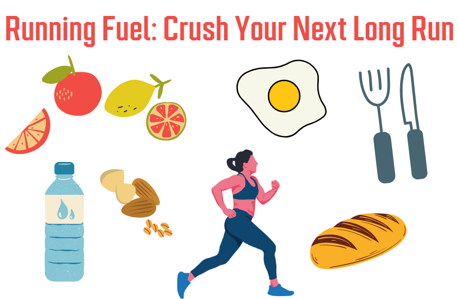 running fuel graphic runner with food