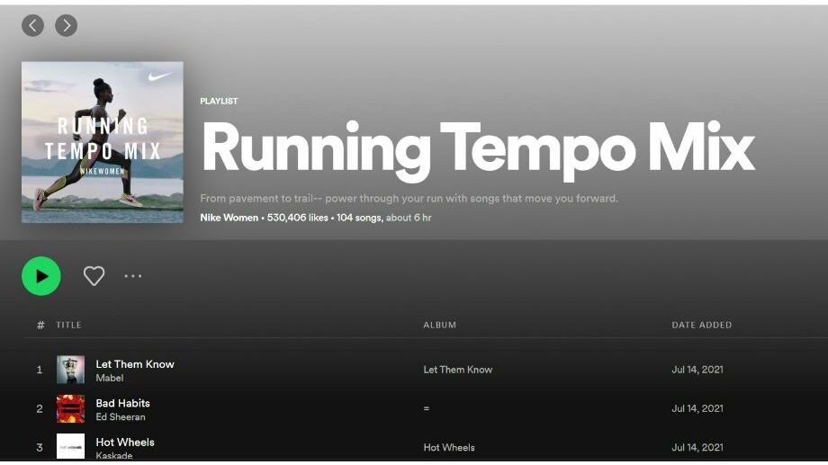 running tempo mix spotify