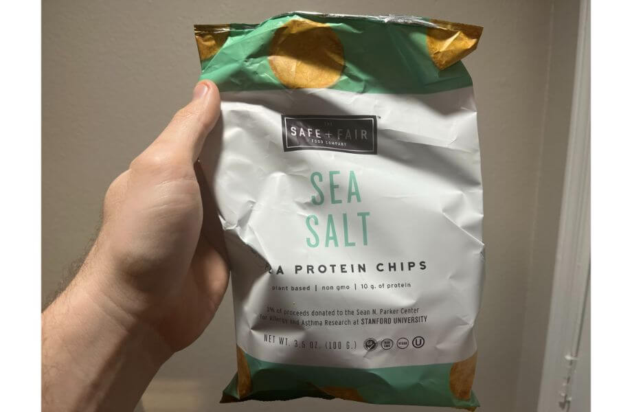safe fair company pea protein chips