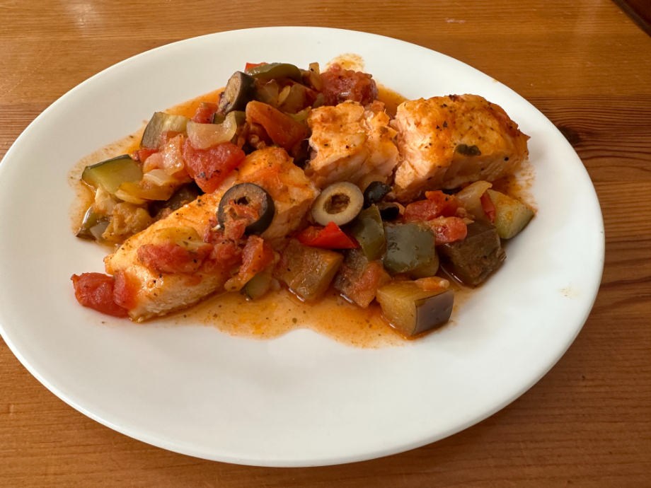 Salmon Caponata from the Magic Kitchen Meal Delivery Service.
