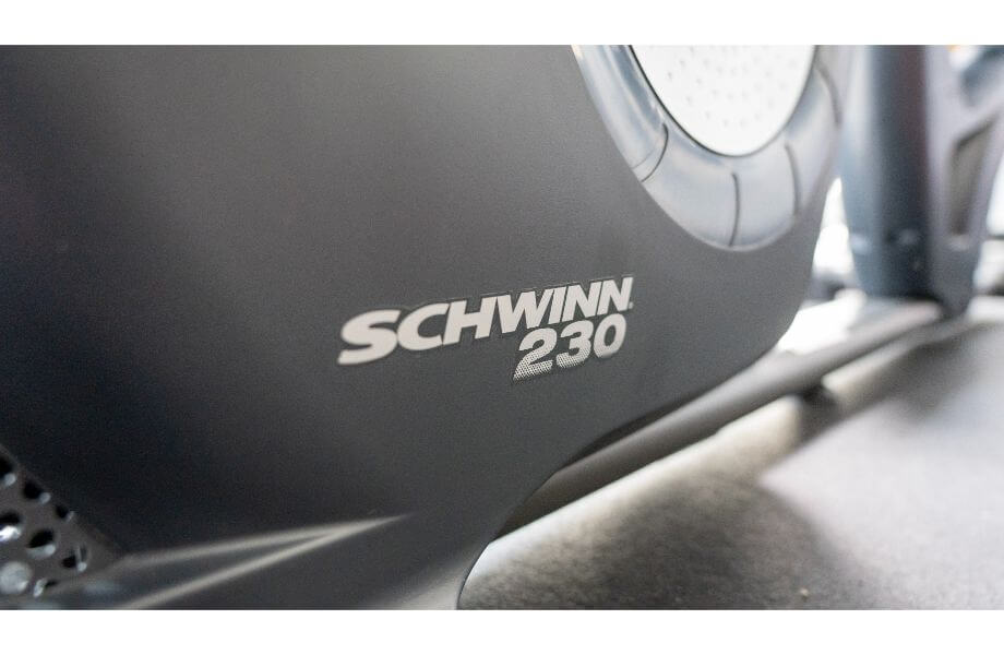 schwinn 230 recumbent bike logo base of bike