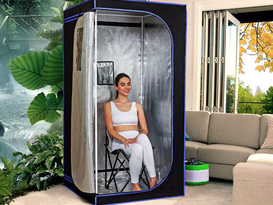 Portable Black Full Size Steam Sauna Tent Personal Home Spa, With