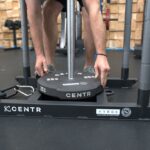 Our tester prepares for the Centr HYROX equipment review