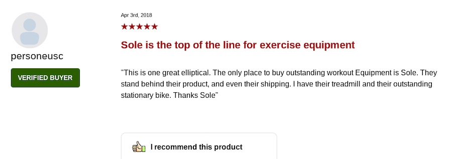 A positive review of the Sole E55 Elliptical