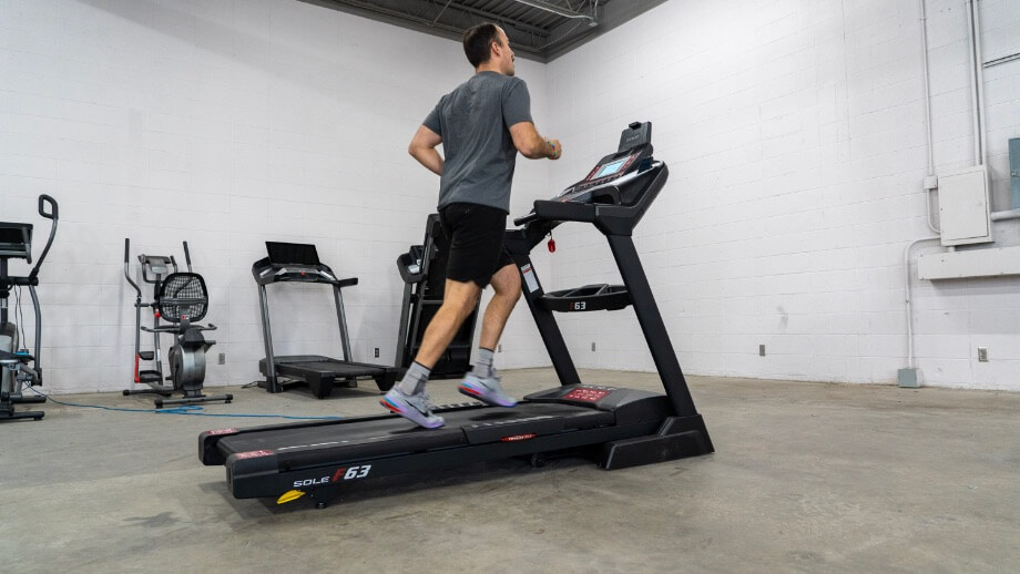 Sole F63 treadmill with Coop running on it.