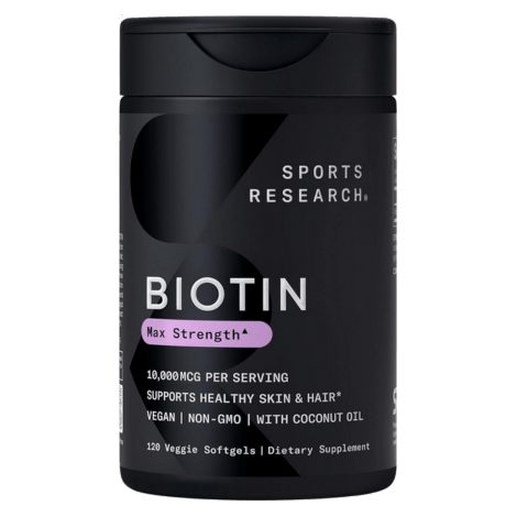 Sports Research Biotin 10,000mcg with Organic Coconut Oil