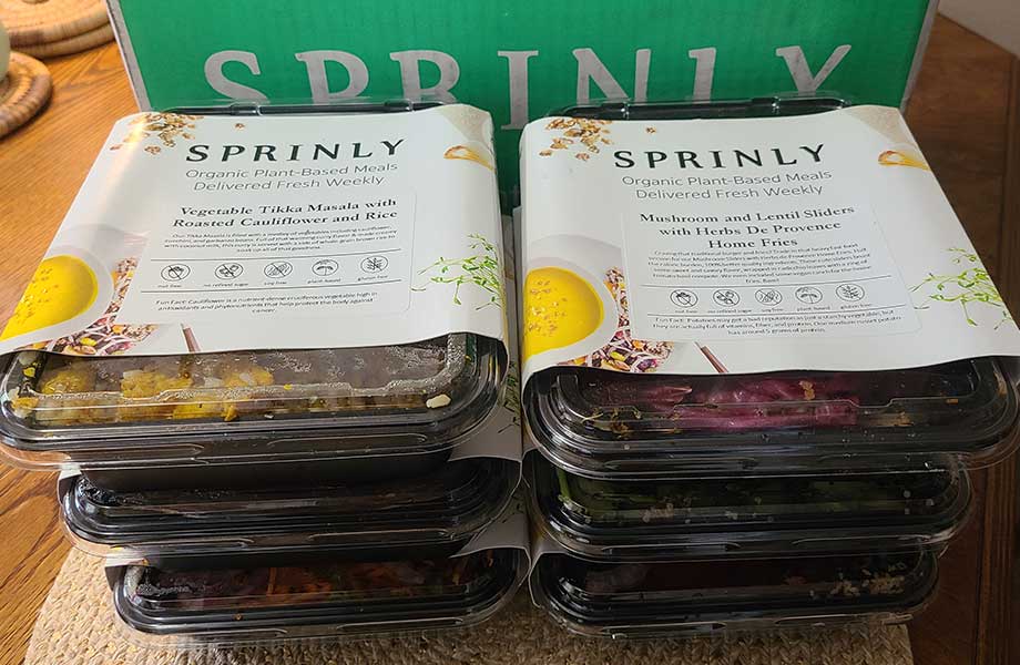 Contents of Sprinly meal delivery box