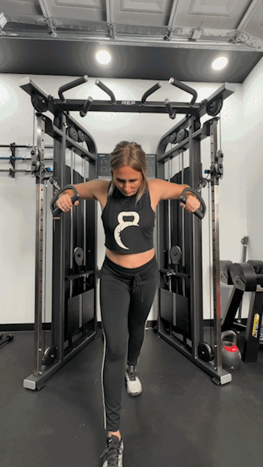 standing cable chest press