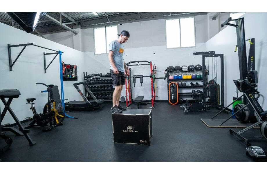 standing on garage fit non slip wooden plyo box