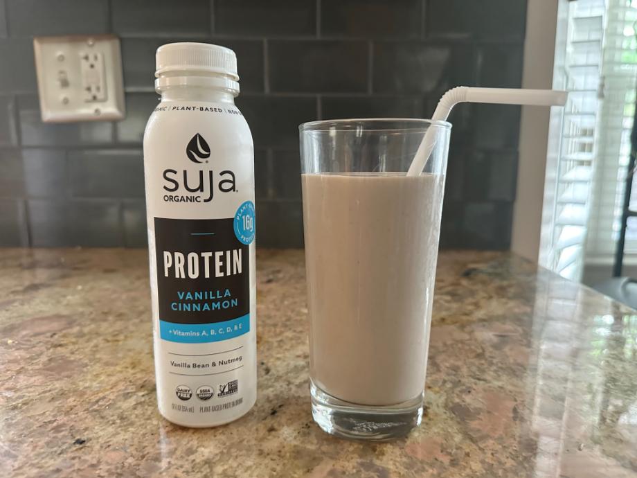 Suja Protein Shake poured in a glass